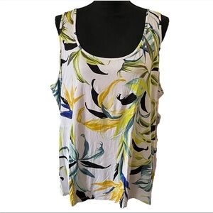 NWT Chico's Size 4/US XXL Touch of Cool Balmy Flora Polished Tank Top Tropical